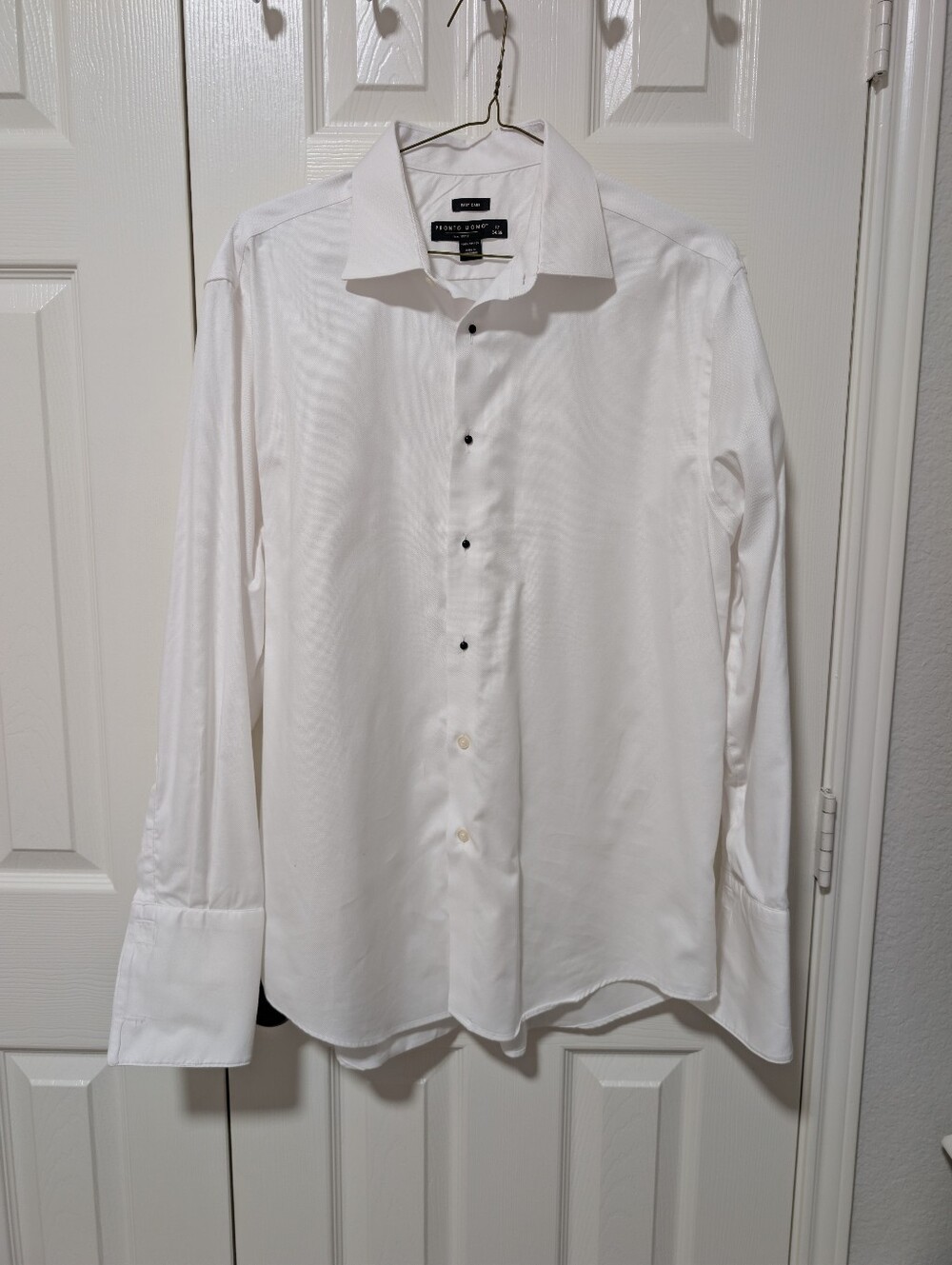 Pronto Uomo White Easy Care French Cuff Dress Shirt